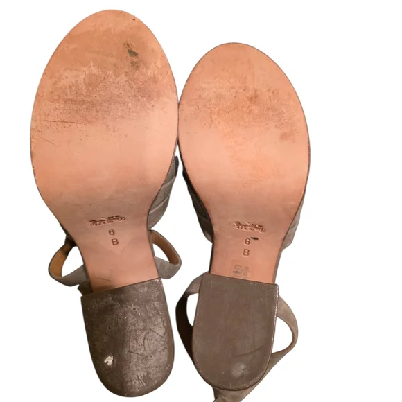 COACH Suede Platform Heels Wraparound Ankle Strap Nikeeta - Size 6 - Picture 6 of 9